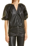 STAUD DILL FAUX LEATHER TOP,259-3220