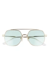 Diff H.e.r. Paradise 60mm Aviator Sunglasses In Gold / Clear Crystal