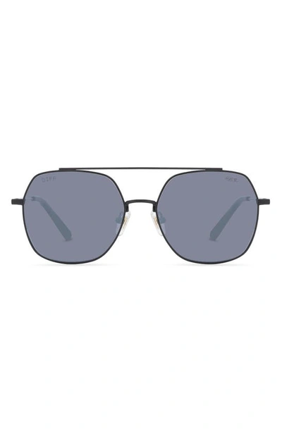 Diff H.e.r. Paradise 60mm Aviator Sunglasses In Black / Grey