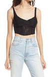 Afrm Simi Lace Corset Top In Noir