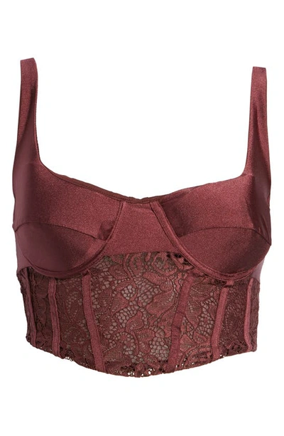 Afrm Simi Lace Corset Top In Port Royale