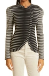 Emporio Armani Knit Blazer In Black Multi