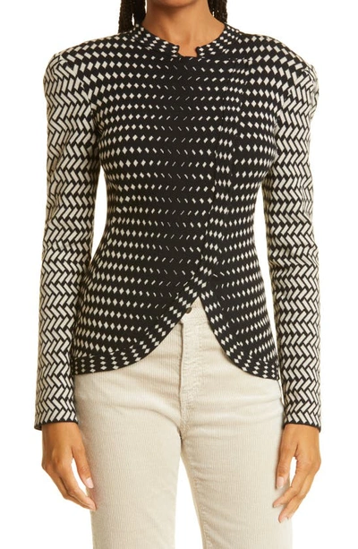 Emporio Armani Knit Blazer In Black Multi