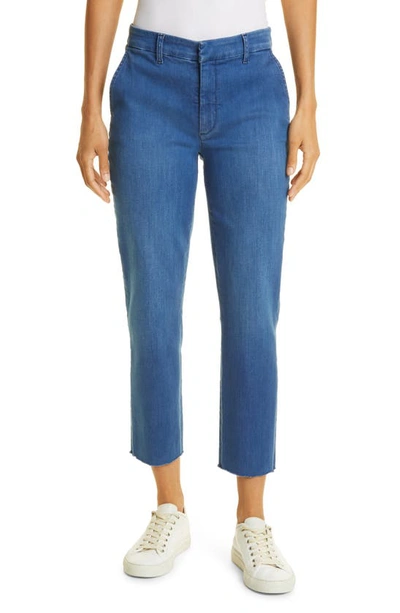 Frank & Eileen Wicklow Italian Denim Crop Chinos In Blue Denim Wash