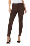 Liverpool Los Angeles Madonna Faux Suede Leggings In Espresso Bean