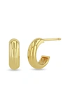 ZOË CHICCO ZOË CHICCO HALF ROUND HUGGIE EARRINGS,THRH-S-14K