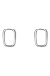 Argento Vivo Sterling Silver Oblong Hoop Earrings In Silver