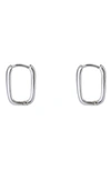 Argento Vivo Oblong Hoop Earrings In Silver