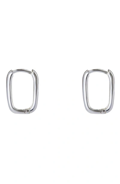 Argento Vivo Oblong Hoop Earrings In Silver