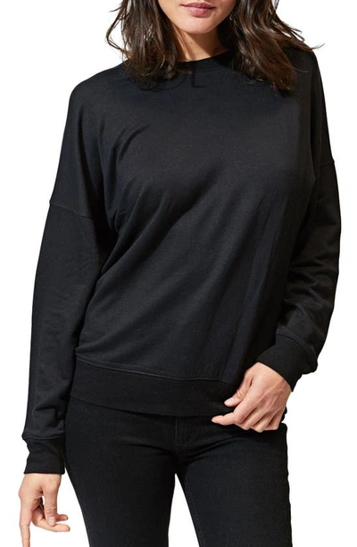 Threads 4 Thought Cathy Boyfriend Feather Fleece Sweatshirt In Black