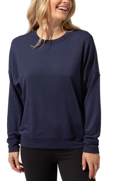 Threads 4 Thought Cathy Boyfriend Feather Fleece Sweatshirt In Raw Denim