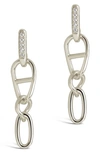 Sterling Forever Dangle Stud Earrings In Silver
