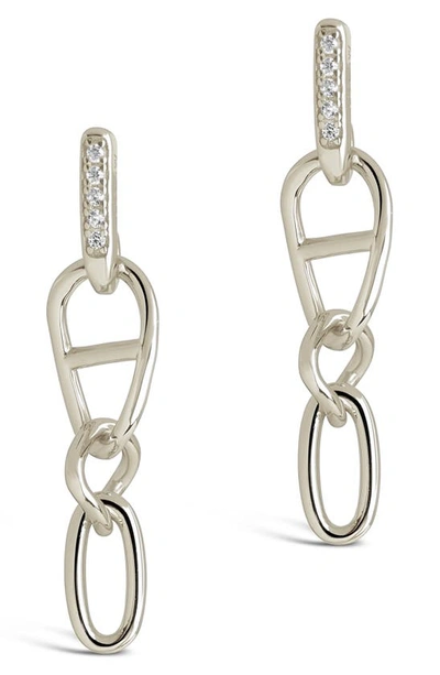 Sterling Forever Dangle Stud Earrings In Silver