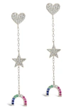 Sterling Forever Sterling Silver Fai Cz Charm Dangle Earrings In Metallic
