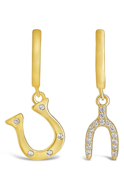 Sterling Forever Kiara Mismatched Micro Hoop Earrings In Gold