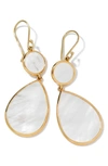 Ippolita 18kt Yellow Gold Polished Rock Candy Snowman Mother-of-pearl Drop Earrings In Pl 18k Yg