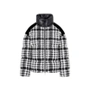 Moncler Erine Houndstooth Check Down Puffer Jacket In Black