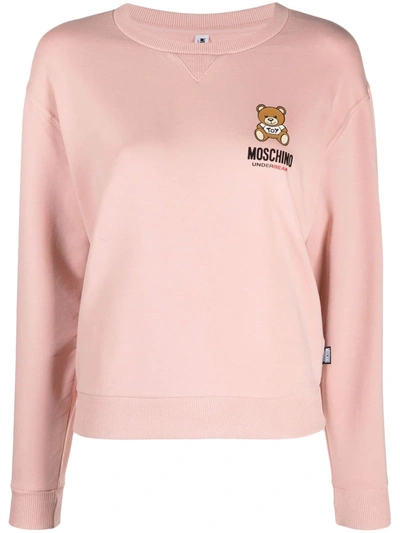 Moschino Teddy Print Lounge Top In Pink