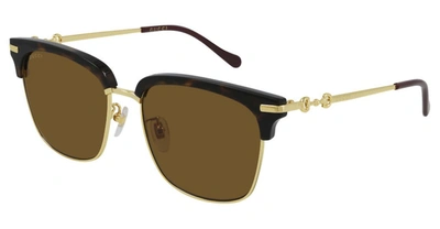 Gucci Brown Rectangular Mens Sunglasses Gg0918s-002 56
