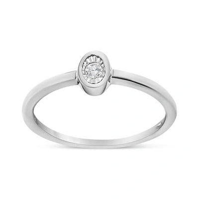 Haus Of Brilliance .925 Sterling Silver 1/20 Cttw Miracle Set Diamond Oval Shaped Promise Ring (j-k In White