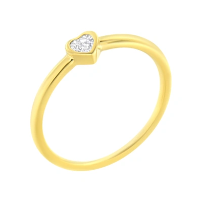 Haus Of Brilliance 14k Yellow Gold Plated .925 Sterling Silver Miracle Set Diamond Accent Heart Shap In Two-tone