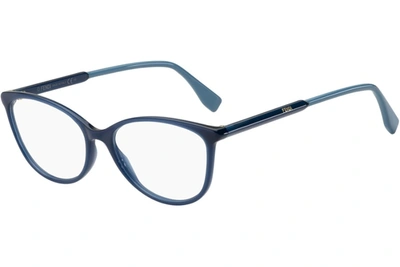Fendi Transparent Cat Eye Ladies Eyeglasses Ff 0449 0pjp 54 In Blue