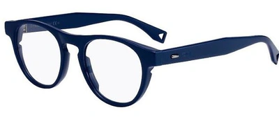 Fendi Transparent Round Eyeglasses Ffm0015pjp49 In Blue