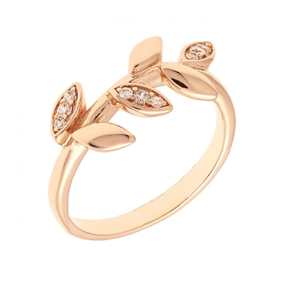 Sole Du Soleil Lily Collection Women's 18k Rg Plated Fashion Ring Size 8 In Gold Tone,pink,rose Gold Tone