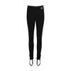 Moncler Black Stretch Fabric Leggings With Logo Patch In Black