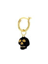 True Rocks Black & Gold Skull On Gold Hoop In Black