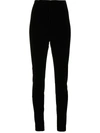 SAINT LAURENT HIGH-WAISTED TAILORED VELVET LEGGINGS