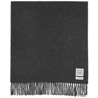 Totême Wool Classic Scarf In Grey Melange