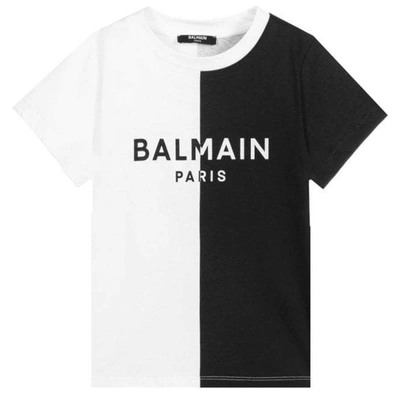 Balmain Kids' Two Tone T-shirt In Black