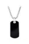 David Yurman Men's Sterling Silver &black Onyx Pendanttag Enhancer In Black Onyx