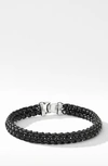 David Yurman The Chain Collection Woven Chain Bracelet In Black/ Black
