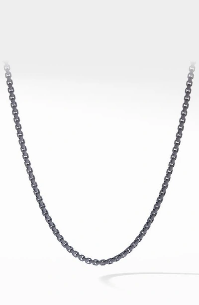 David Yurman Men's Box Chain Necklace In Darkened Stainless Steel, 4mm, 22"l In Black