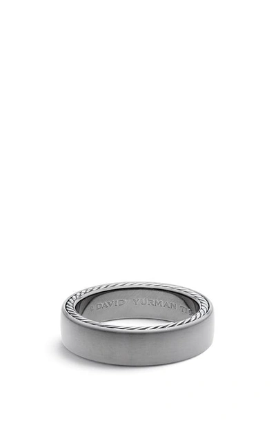 David Yurman Streamline Black Titanium & Sterling Silver Band Ring