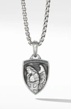 David Yurman Saint Michael Sterling Silver Amulet In Silver