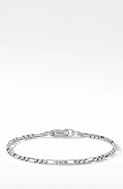 David Yurman Men's Open Station Box Chain Bracelet In Silver