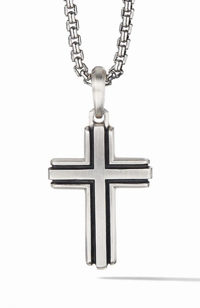 David Yurman Sterling Silver Deco Cross Pendant