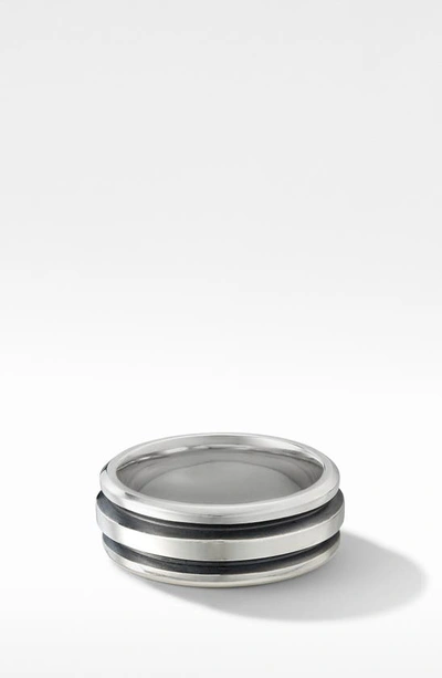 David Yurman Deco Sterling Silver Ring In Black/silver