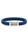 David Yurman Chevron Black Rubber Link Bracelet In Blue