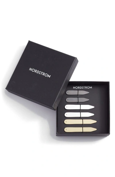 Nordstrom Set Of 3 Collar Stays In Silverematite- Gold