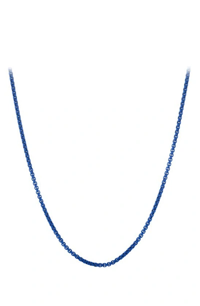David Yurman 2.7mm Box Chain Necklace In Blue
