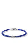 David Yurman Men's Spiritual Beads Sterling Silver & Lapis Cross Station Bracelet