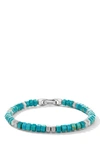 David Yurman Hex Spiritual Beaded Bracelet In Silver/ Turquoise