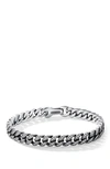 David Yurman Pave Curb Chain Bracelet In Silver Pave/ White Diamond