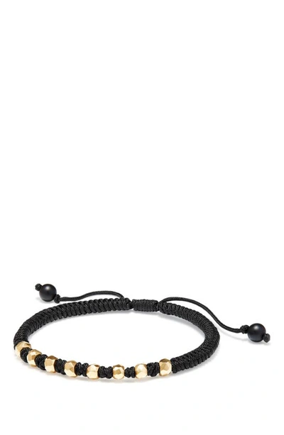 David Yurman Men's Fortune Woven Nylon Bracelet With Black Onyx And 18k Yellow Gold