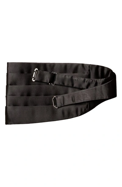 Eton Pleated Silk Cummerbund In Black