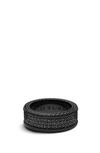 David Yurman Sterling Silver Streamline Three Row Diamond Band Ring (8.5mm) In Black Titanium/ Black Diamond